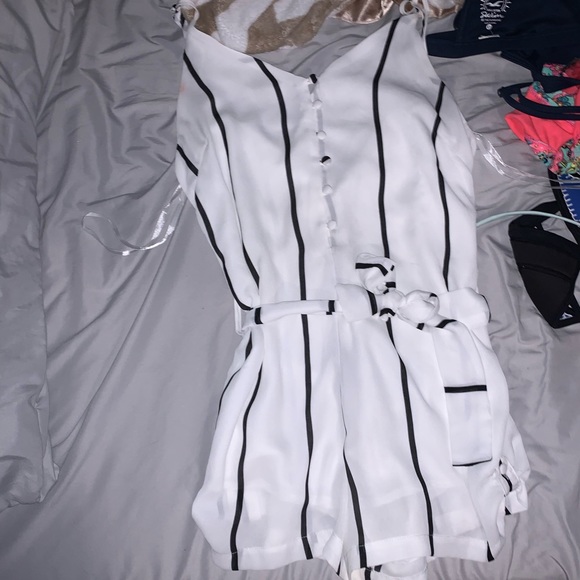 black and white striped romper - Picture 2 of 2